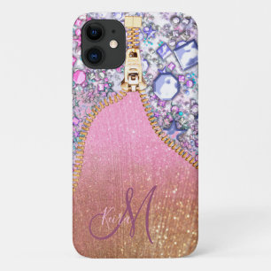 Capa Para iPhone 11 Rosa Dourado Girly Personalizado