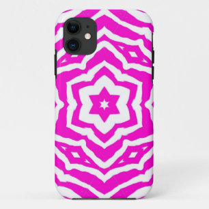 Capa Para iPhone 11 Rosa e branco