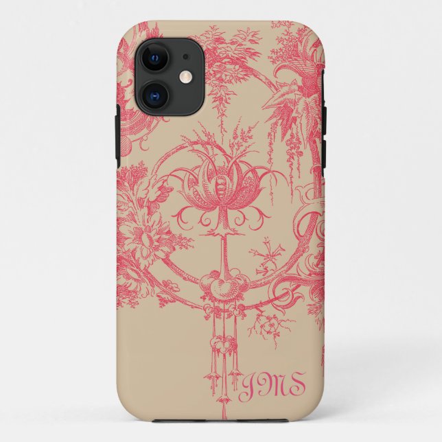 Capa Para iPhone 11 Rosa e Tan Toile (Verso)
