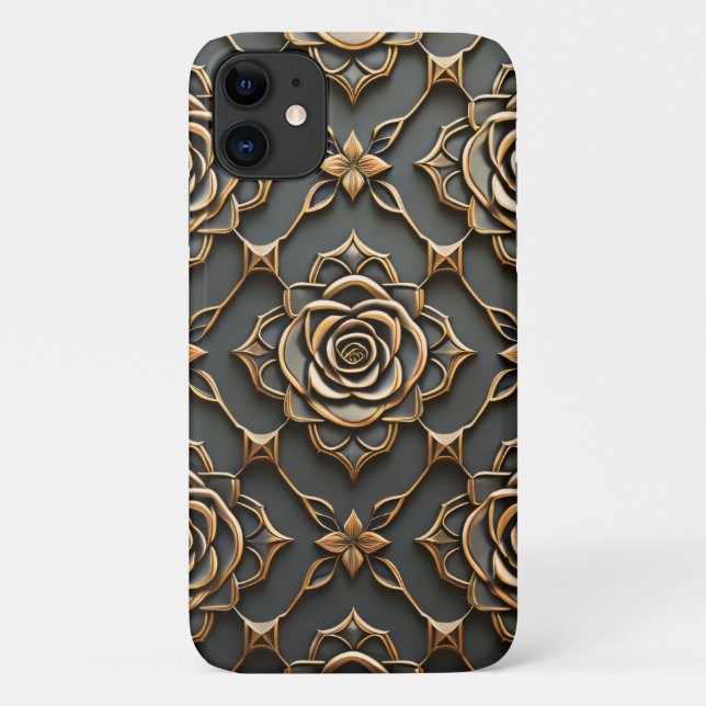 Capa Para iPhone 11 Rosa Metálico Elegante Russo (Verso)