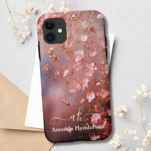 Capa Para iPhone 11 Rosa Rosa Rosa Rosa Dourada, Rosa Rosa, Brilhante,
