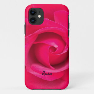 Capa Para iPhone 11 Rosa Rosa Vermelha Romântica Personalizada