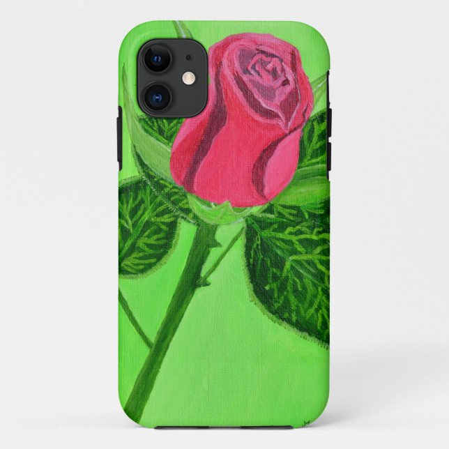 Capa Para iPhone 11 Rosa Vermelha (Verso)