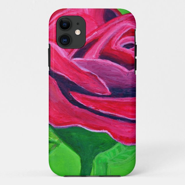 Capa Para iPhone 11 Rosa vermelha2 (Verso)