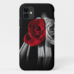 Capa Para iPhone 11 Rosa vermelha bonita no livro