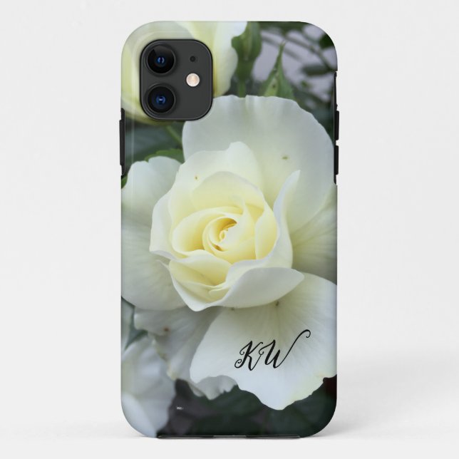 Capa Para iPhone 11 Rosa White Photo Garden (Verso)