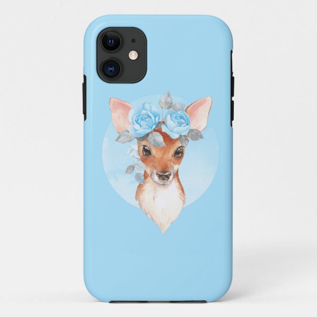 Capa Para iPhone 11 Rosas azuis (Verso)