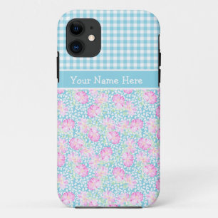 Capa Para iPhone 11 Rosas cor-de-rosa, borboletas, guingão: caso do