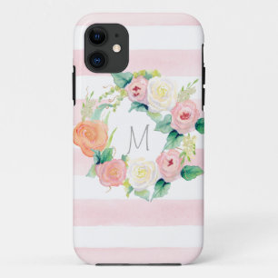 Capa Para iPhone 11 Rosas Florais Simples De Cor De Água Moderna Com F