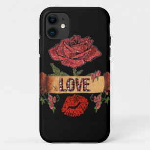 Capa Para iPhone 11 Rosas Rockabilly RAB, Amor & Batom