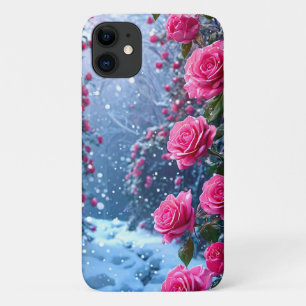 Capa Para iPhone 11 Rosas rosa luxuosas botânica feminina