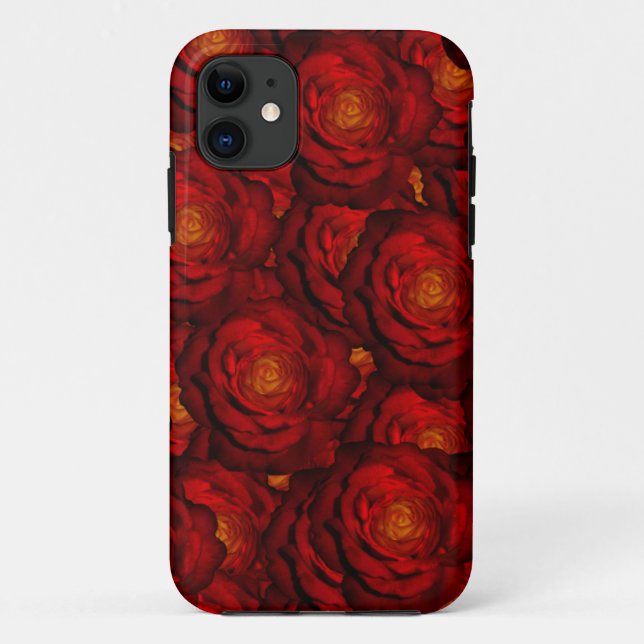 Capa Para iPhone 11 Rosas vermelhas de sangue (Verso)