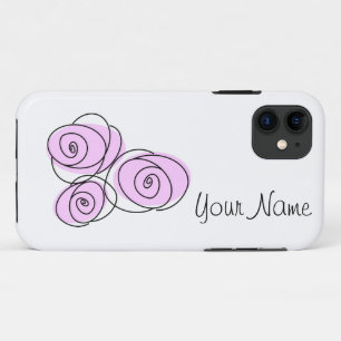 Capa Para iPhone 11 Rose Bouquet Lilac "Name" horizontal