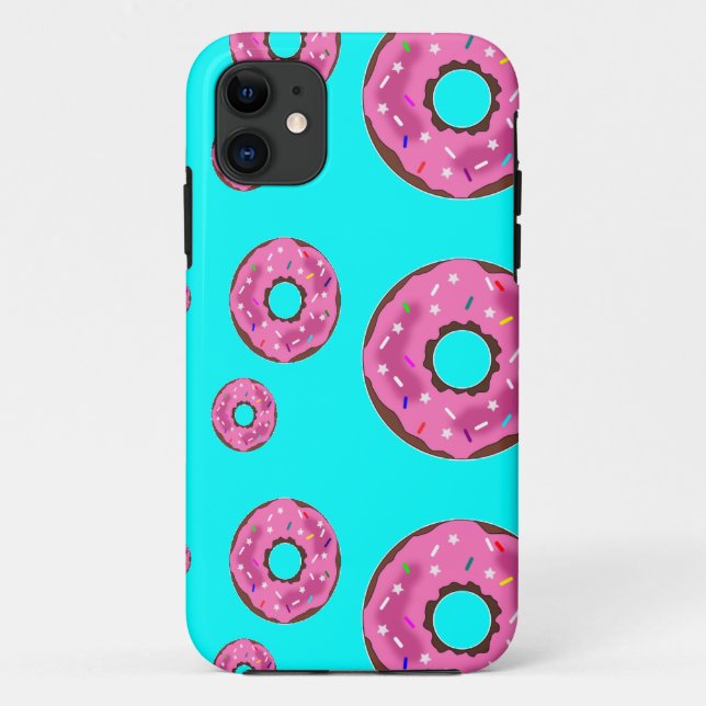 Capa Para iPhone 11 Rosquinhas de creme cor-de-rosa (Verso)