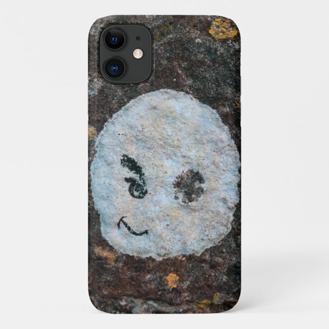 Capa Para iPhone 11 Rosto numa Parede (Verso)