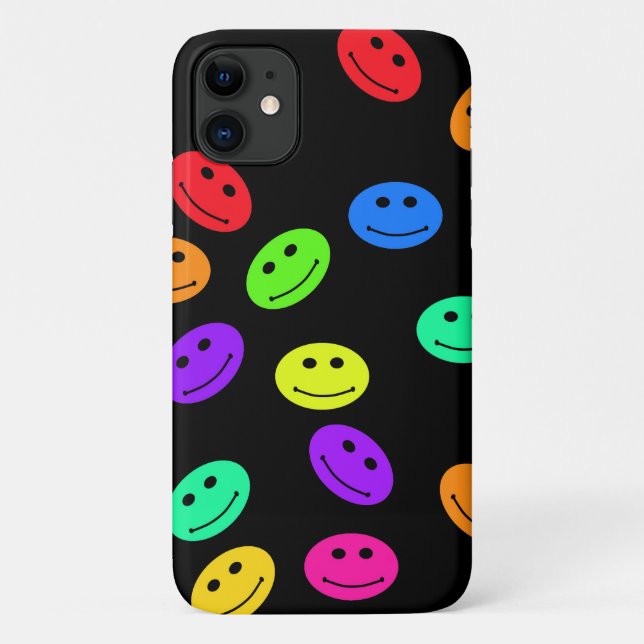 Capa Para iPhone 11 Rostos de sorriso (Verso)