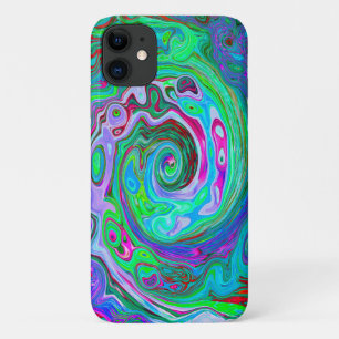 Capa Para iPhone 11 Rotação Abstrato verde, vermelho e magenta