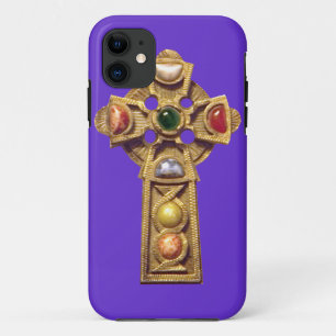 Capa Para iPhone 11 Roxo cristão celta Jeweled do caso do iPhone 5