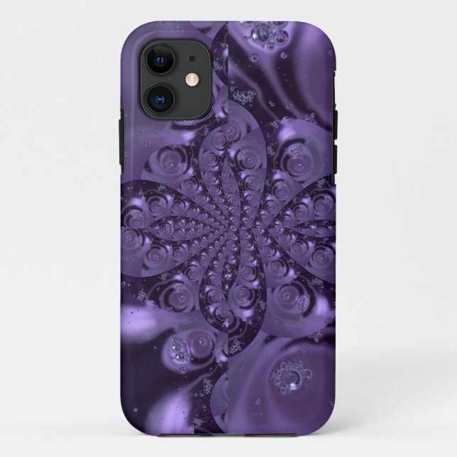Capa Para iPhone 11 Roxo Líquido Roxo Elegante (Verso)