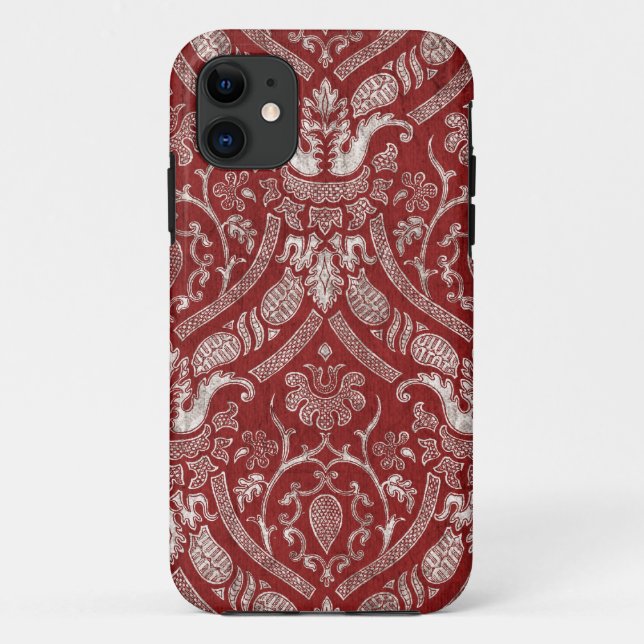 Capa Para iPhone 11 Royal Red Damask (Verso)