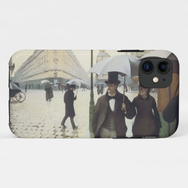 Capa Para iPhone 11 Rua Paris Rainy Day Caillebotte (Verso (horizontal))