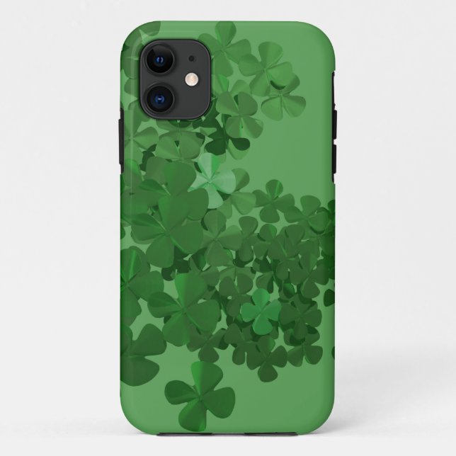 Capa Para iPhone 11 Rua, Shamrock do Dia de Patrick (Verso)