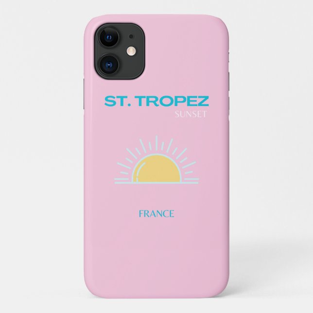 Capa Para iPhone 11 Rua Tropez, França, Pré-Disquete, Rosa (Verso)