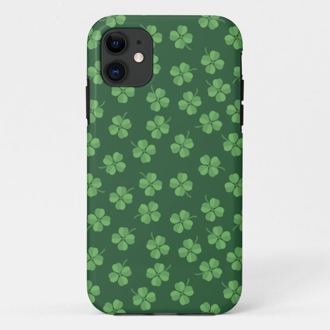 Capa Para iPhone 11 Rua Verde Celta Irlandesa Quatro Folhas Folhadas.  (Verso)