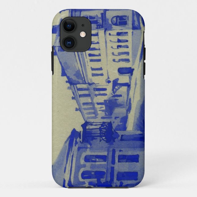 Capa Para iPhone 11 Ruas pequenas na cidade velha (Verso)