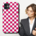 Capa Para iPhone 11 Ruby e White Checkered Vintage<br><div class="desc">Ruby e White Checkered Vintage</div>