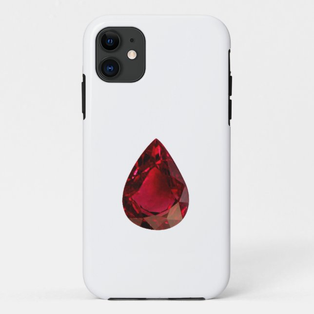 Capa Para iPhone 11 Ruby Gemstone Pear forma (Verso)