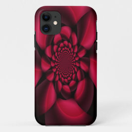 Capa Para iPhone 11 Ruby Red Black Petal