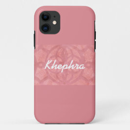 Capa Para iPhone 11 Ruddy Pink Batik E Blue Watercolor Name