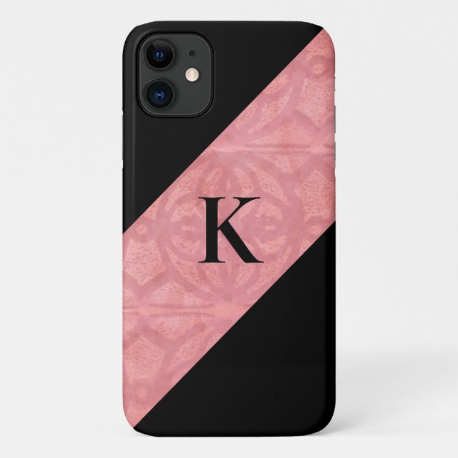 Capa Para iPhone 11 Ruddy Pink Batik e Letra Negra (Verso)