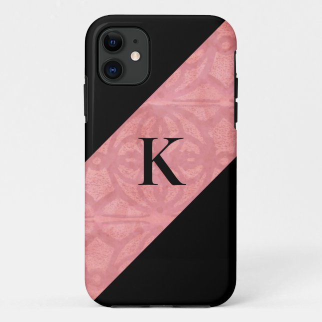 Capa Para iPhone 11 Ruddy Pink Batik e Letra Negra (Verso)