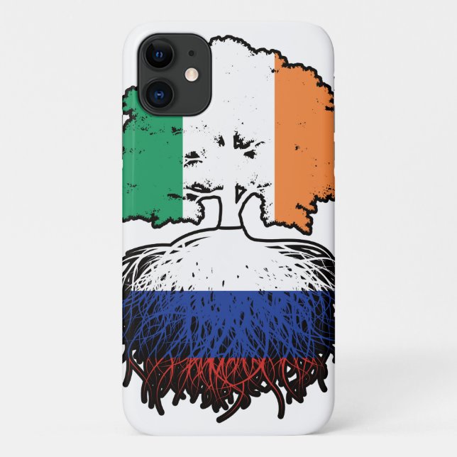 Capa Para iPhone 11 Rússia, Rússia, Irlanda, Árvore Rota Bandeira (Verso)