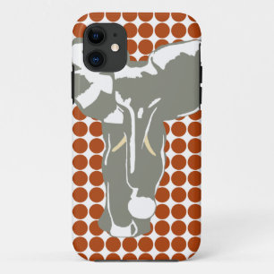 Capa Para iPhone 11 Rust Red Safari Dot com Elefante Pop