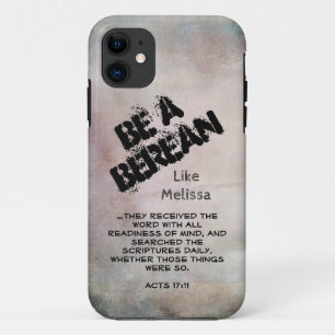 Capa Para iPhone 11 Rustic Be A Berean Bíblia Scripse Verso