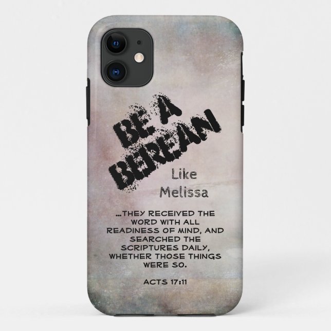 Capa Para iPhone 11 Rustic Be A Berean Bíblia Scripse Verso (Verso)
