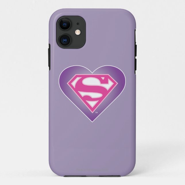 Capa Para iPhone 11 S-Shield do Coração Roxo (Verso)
