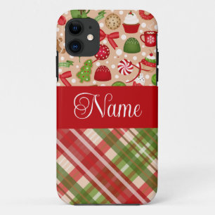 Capa Para iPhone 11 Sabões de Natal e design personalizada xadrez de