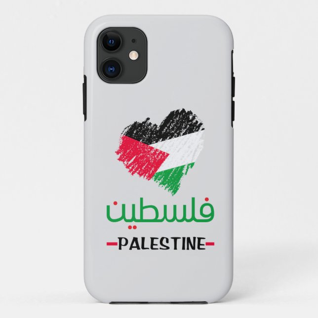 Capa Para iPhone 11 Saco de tote cardíaco da Palestina (Verso)