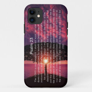 Capa Para iPhone 11 Salm 23 Bíblia Cotação Sunset Ocean