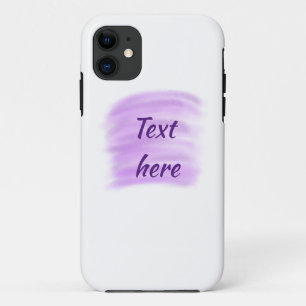 Capa Para iPhone 11 Salpicos de aquarela roxa adicionar texto aqui pe
