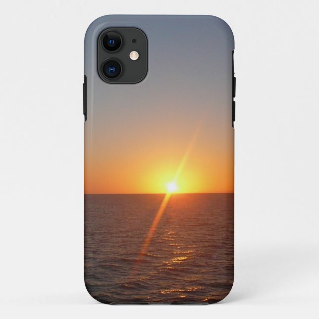Capa Para iPhone 11 Salto do Sol no Mar III Horizonte Oceano (Verso)