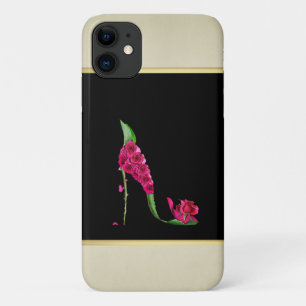 Capa Para iPhone 11 Salto Feminino Moderno e Elegante, Preto, Creme, F