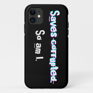 Capa Para iPhone 11 Salva Corrompido Então Eu Sou Divertido Glitch de 