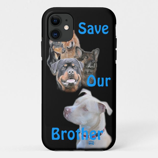 Capa Para iPhone 11 Salvar o Pitbull (Verso)