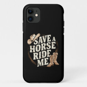 Capa Para iPhone 11 Salve um Cavalo Monte em Mim Camisa engraçada de C