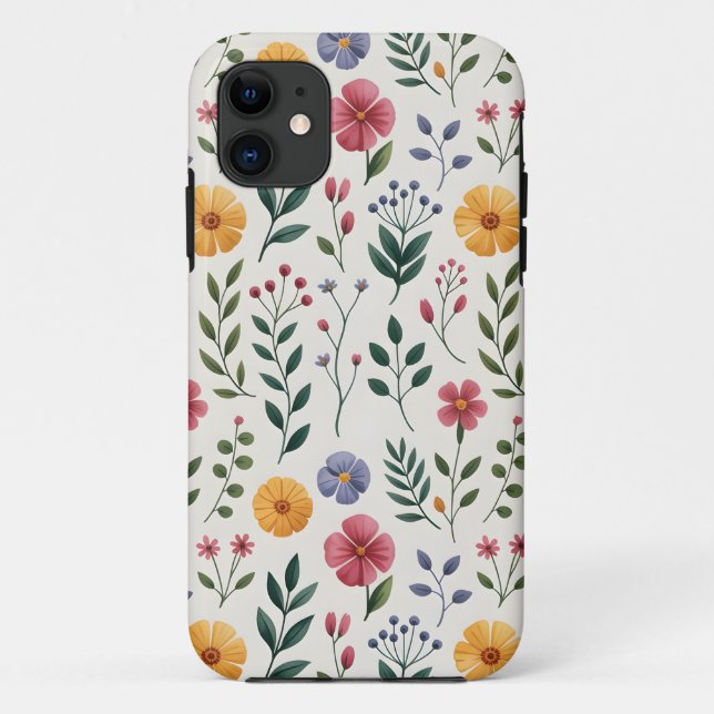 Capa Para iPhone 11 Samambaia em Aquarela Suave (Verso)